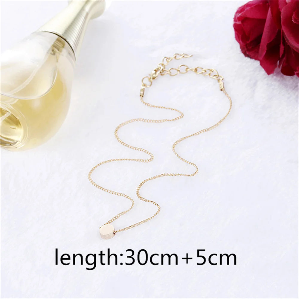 Fashion Gold Color Cute Love Heart Triangle Round Design Pendant Necklace For Women