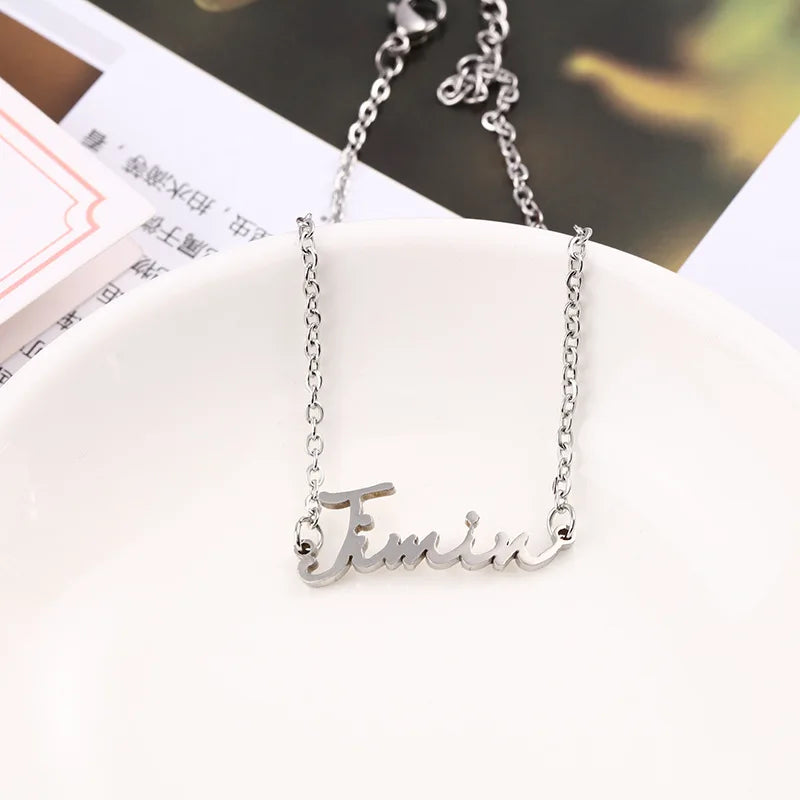 Kpop Member Name Titanium Steel Bracelet Suga Jimin Jin Jungkook V RM Letters Celebrity Jewelry Accessories Gift