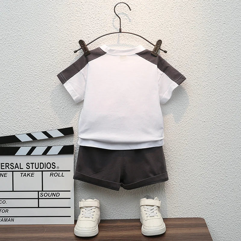 Baby Boys Clothes Sets Fashion Cotton Letter Printing T-shirts+Tooling Shorts 2pcs Kids Outfits for Infant Tracksuit