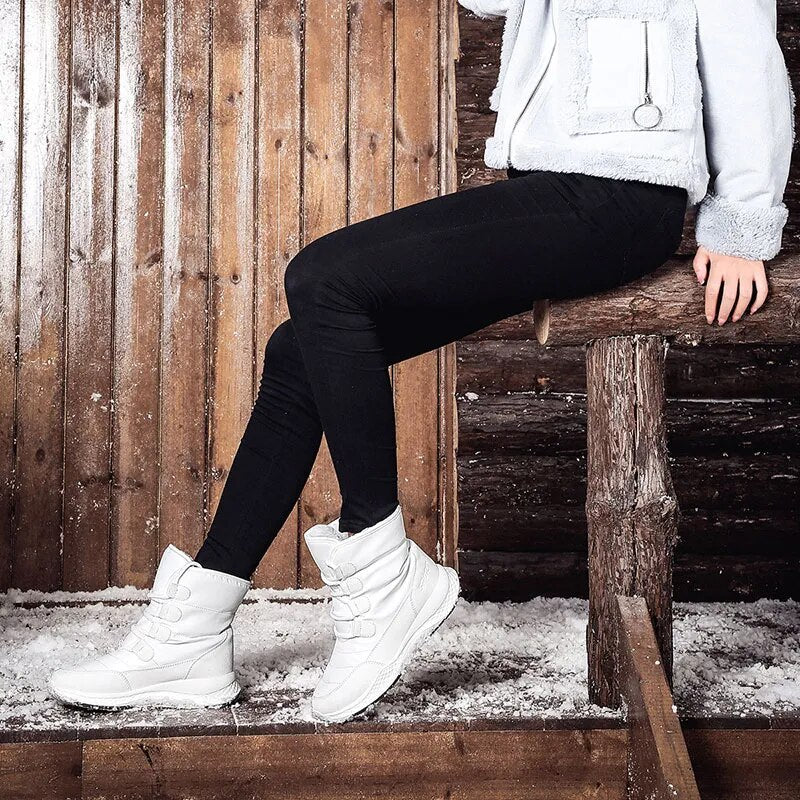 TUINANLE Women Boots Winter White Snow Boot Short Style