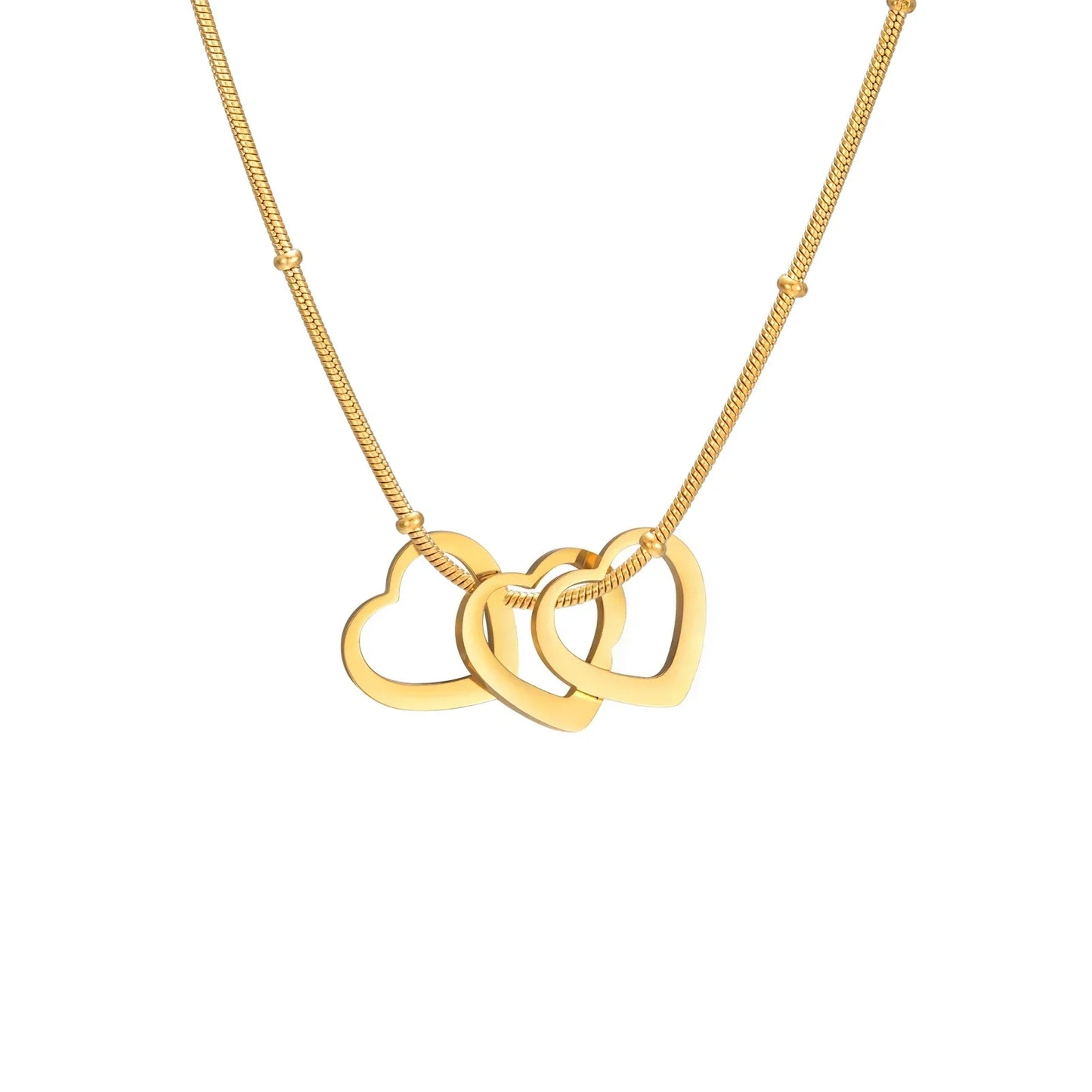 Amaxer Personalized Family Name Necklace With 1-4 Hearts for Mother Custom Mother's Day and Valentine's Day Gift