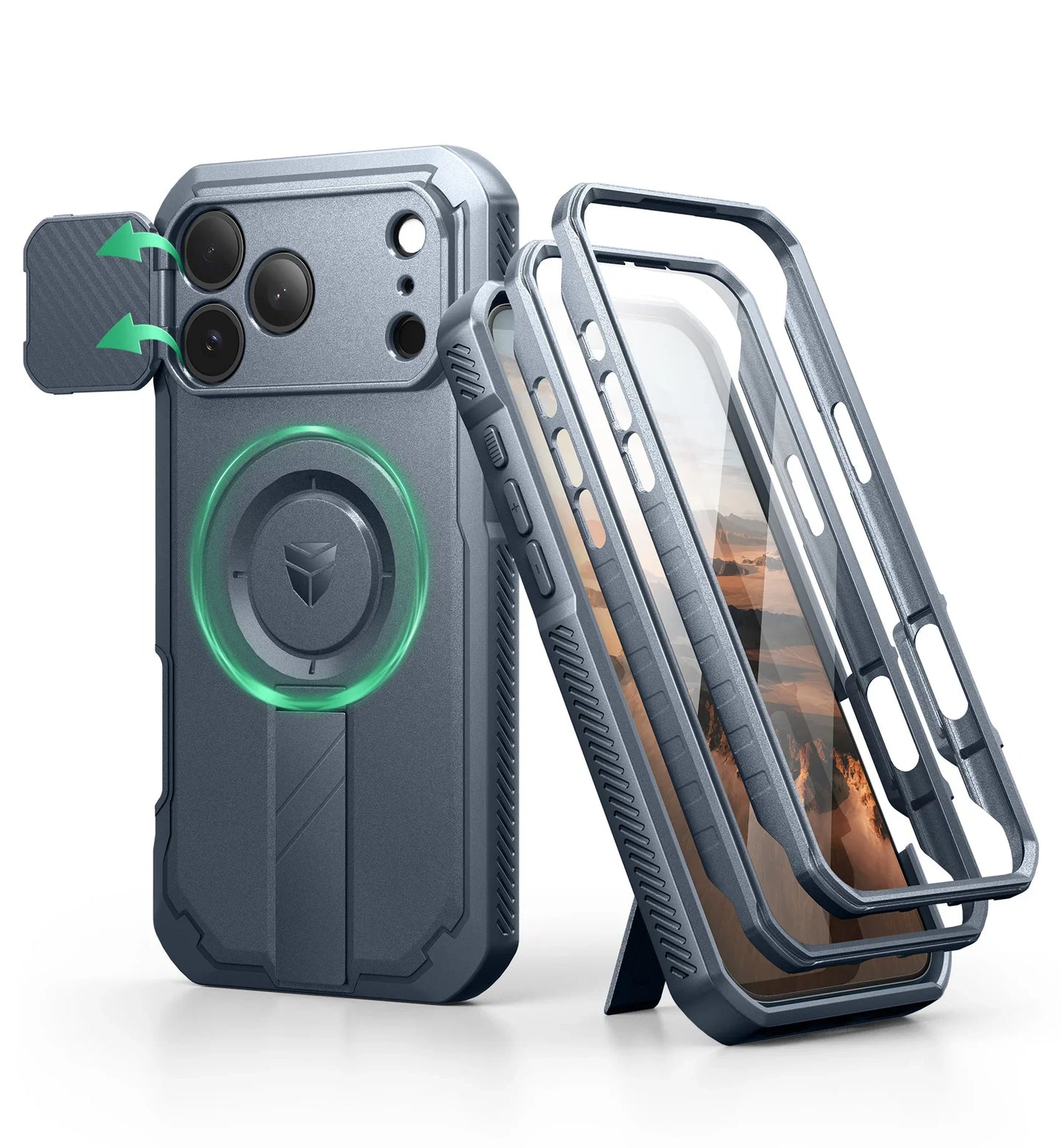 For iphone 17 pro max case with Camera Cover & Adjustable Kickstand Compatible With MagSafe Shockproof Magnetic Protective Cover