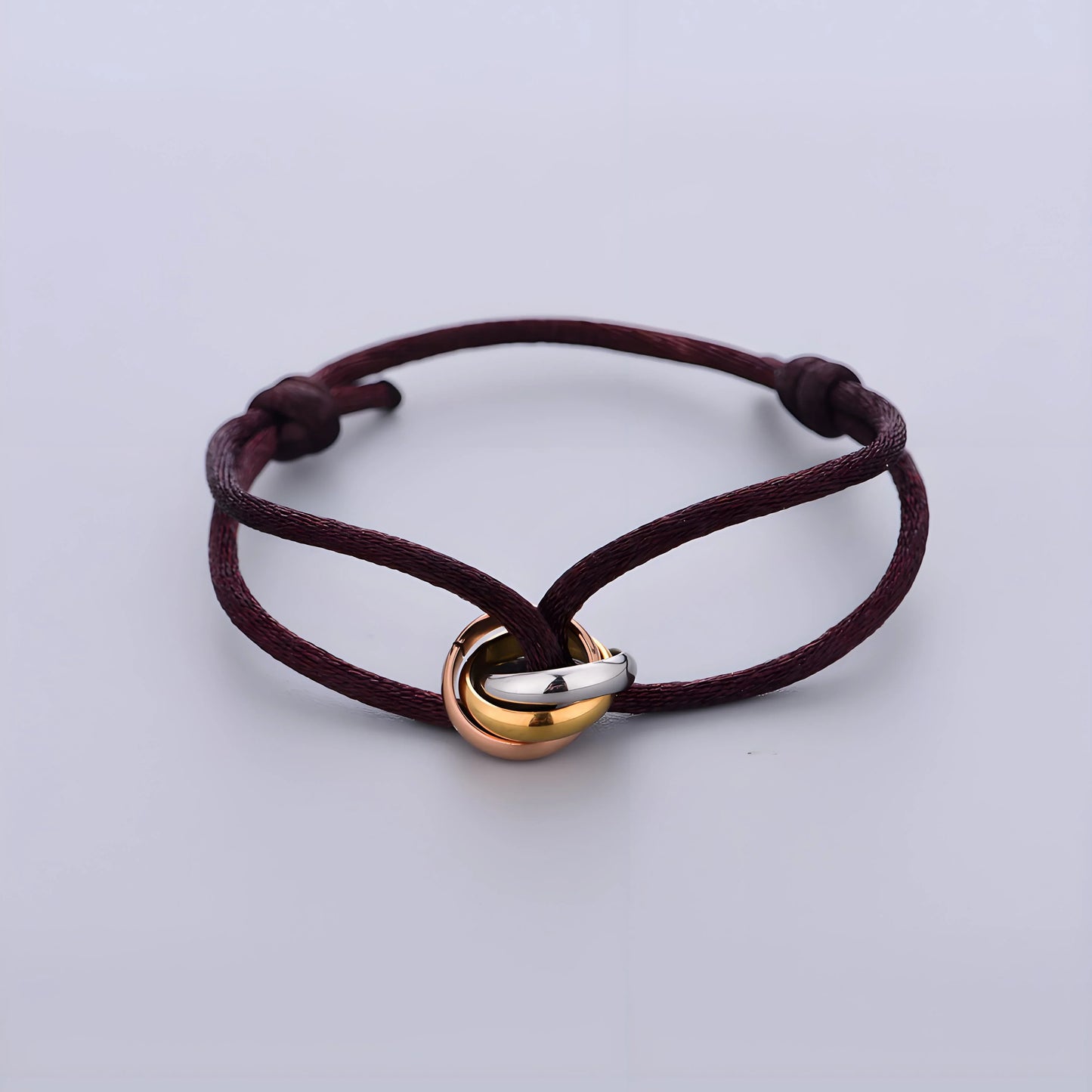 Trinity Bracelet Stainless Steel Circle Women's Bracelet Different Colors of Rope Classic Popular Tricolor GradientJewelry