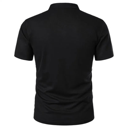 Summer Men's Short Sleeve Collar Tshirts New Solid Color Casual Polo Shirt Trendy Breathable Loose Basic Splice Top
