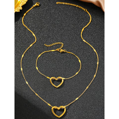 Stainless Steel Jewelry Set Novelty Twisted Heart Light Luxury High-end Sense Jewelry