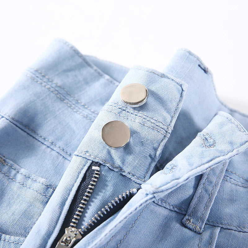 Summer Ultrathin Lyocell Women's Jeans High Waist Straight Fashion Pants Streetwear