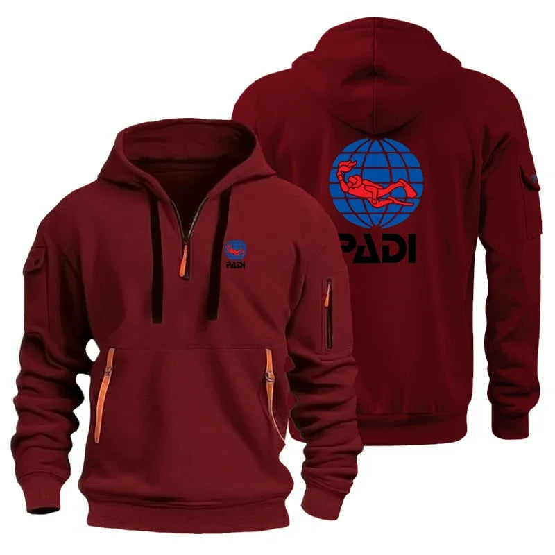 Padi's new men's casual sportswear, men's hooded sportswear, outdoor activity training clothes, printed fashionable home furnish