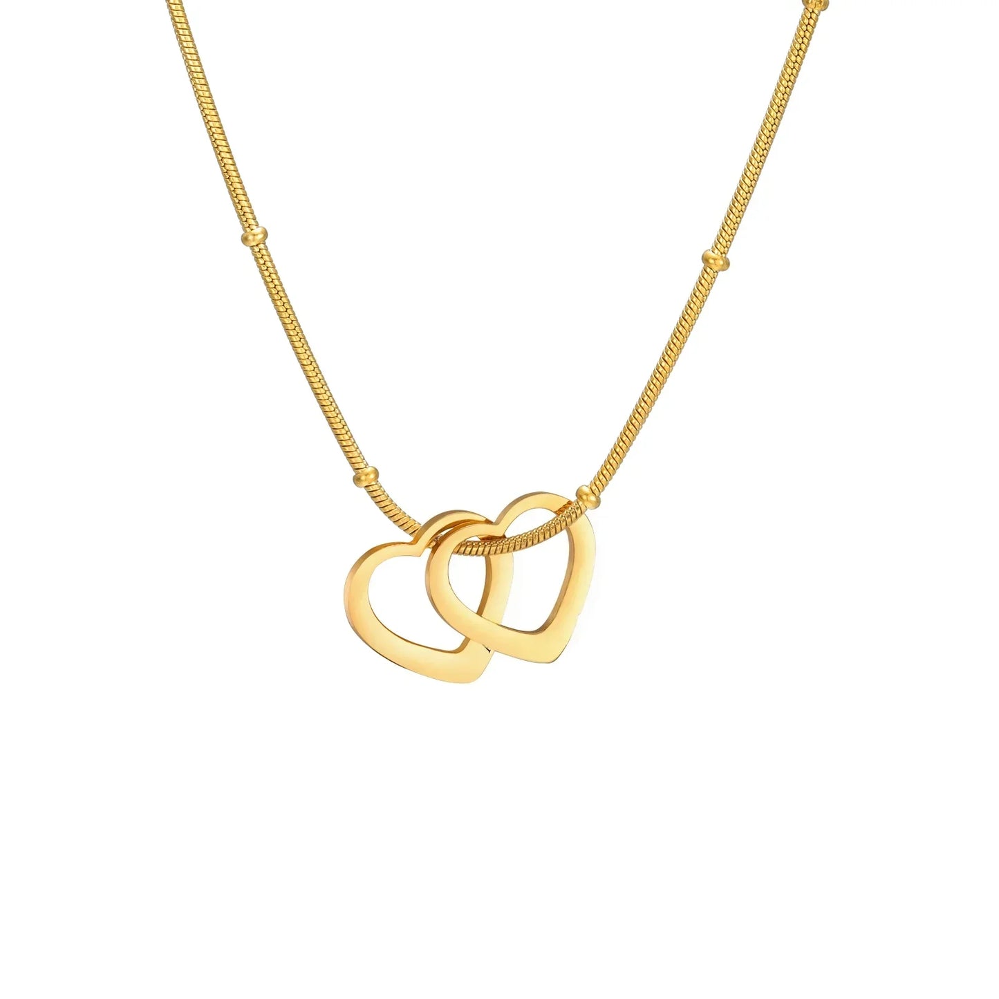 Amaxer Personalized Family Name Necklace With 1-4 Hearts for Mother Custom Mother's Day and Valentine's Day Gift