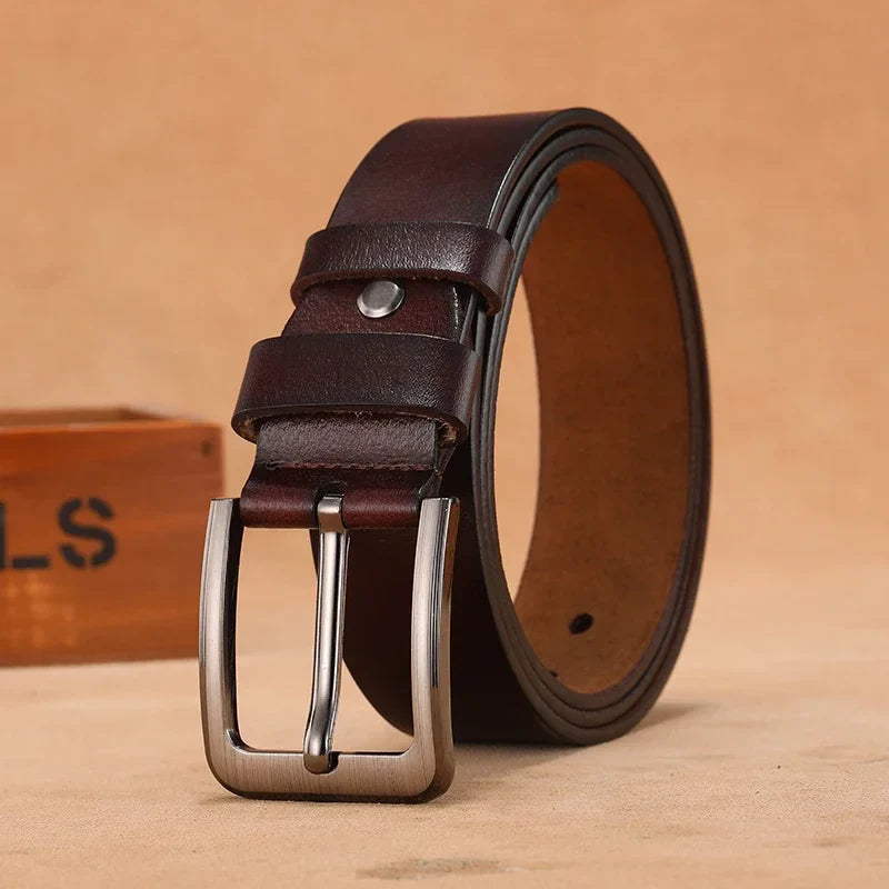 High Quality Genuine Leather LONG Large Pin Buckle Male Belts Waist for Mens 110 120 130 140 150 160 170cm Plus Size Men Belts