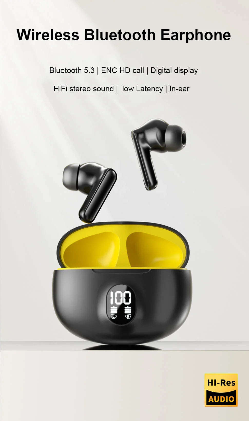 Bluetooth Earphones Wireless Headphone ENC-Calling Noise Cancelling Headset HiFi Stereo Handsfree Earphone HS510 Pro For Xiaomi