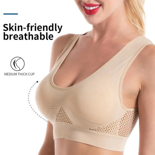Women's Breathable Sports Vest Bra Sweat-absorbent Shockproof Pad Sports