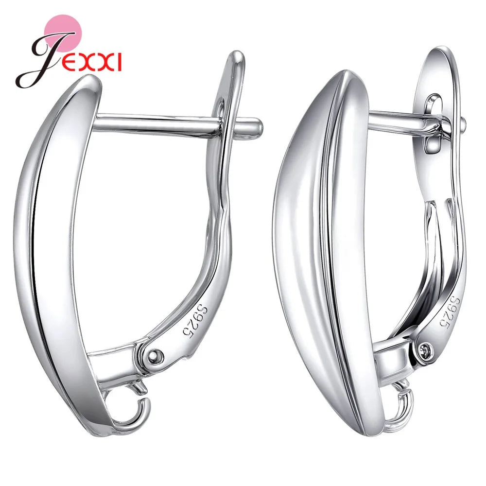 Drop Shipping Genuine 925 Sterling Silver Earrings Findings For DIY Jewelry Accessory High Quality Women Girls Jewelry Component