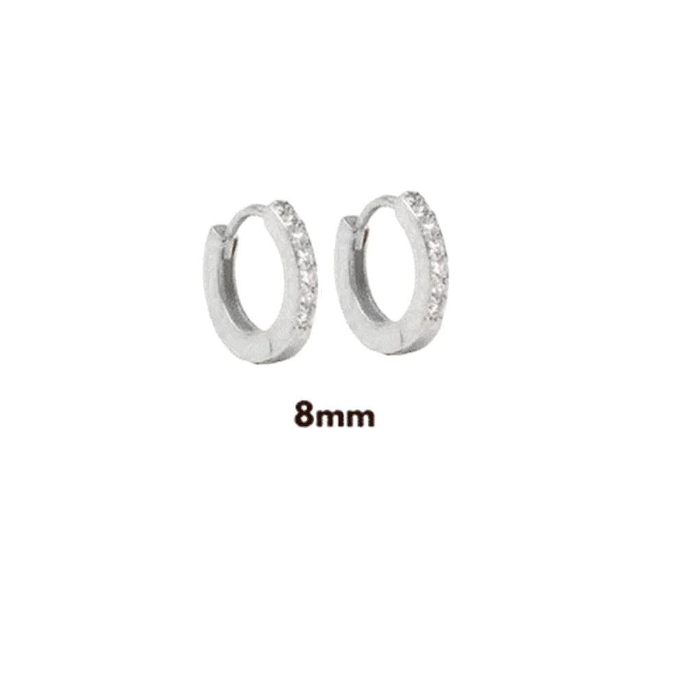 ANDYWEN 925 Sterling Silver Gold Zircon CZ 5mm 6mm 7mm 8mm To 13mm Huggies Hoops Piercing Pendiente Clips Luxury Fine Jewelry