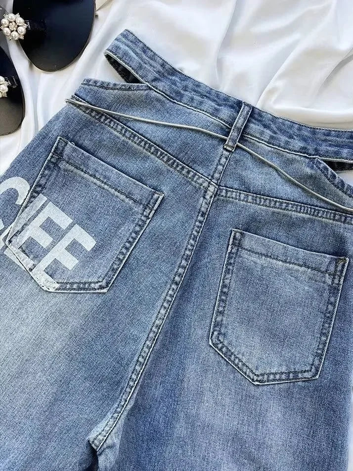 Ripped Jeans Women 2023 Female Clothing Vintage Jeans Woman High Waist Y2k Women