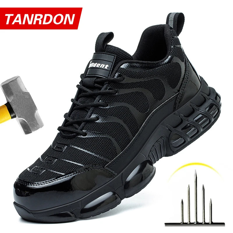 Summer Air Cushion Work Safety Shoes  Unisex Breathable Steel Toe Shoes with Anti-Piercing Protection Tactical Boots