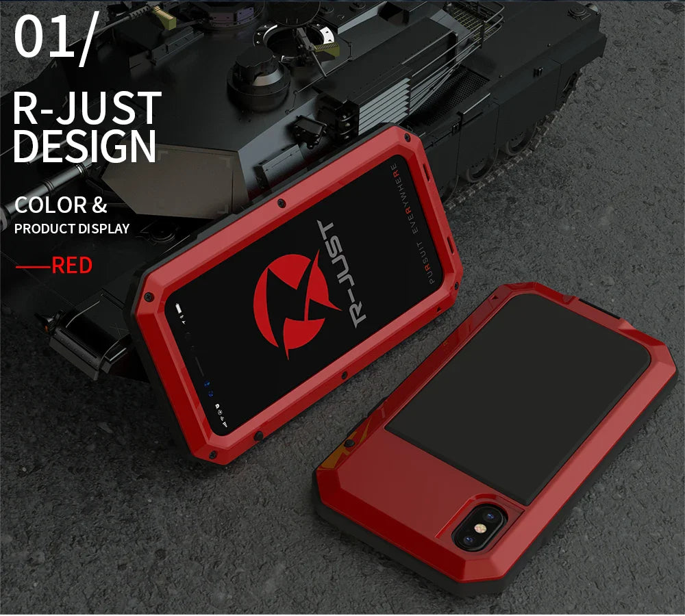 Heavy Duty Protection Armor Metal Phone Case for iPhone 17 16 15 14 13 12 11 Pro XS MAX SE XR X 6 7 Aluminum Shockproof Cover