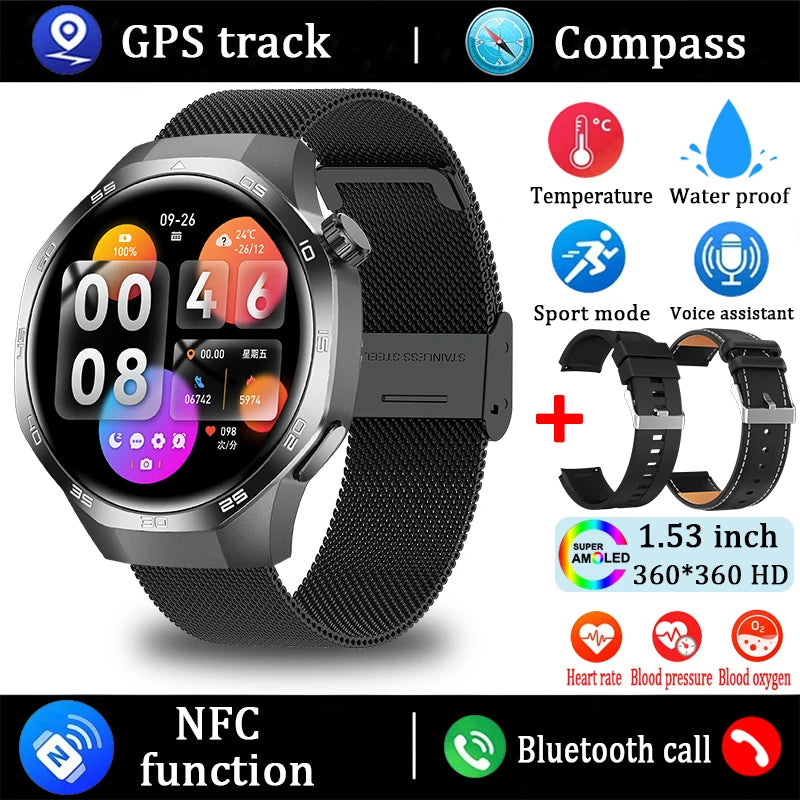 For Huawei Watch GT5 Pro Smart Watch 1.53 Inch HD AMOLED Screen