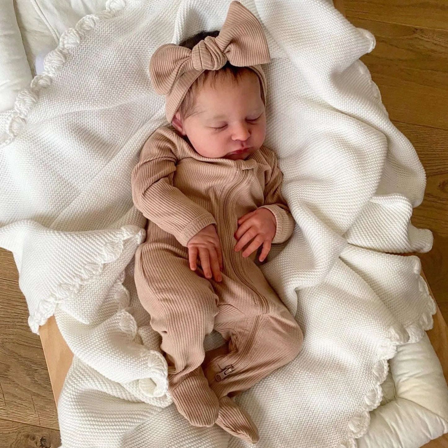 BZDOLL 3D-painting Skin with Visible Veins 50CM Soft Silicone Asleep Laura Silicone Reborn Baby Doll Toy Girl 20Inch Like Real