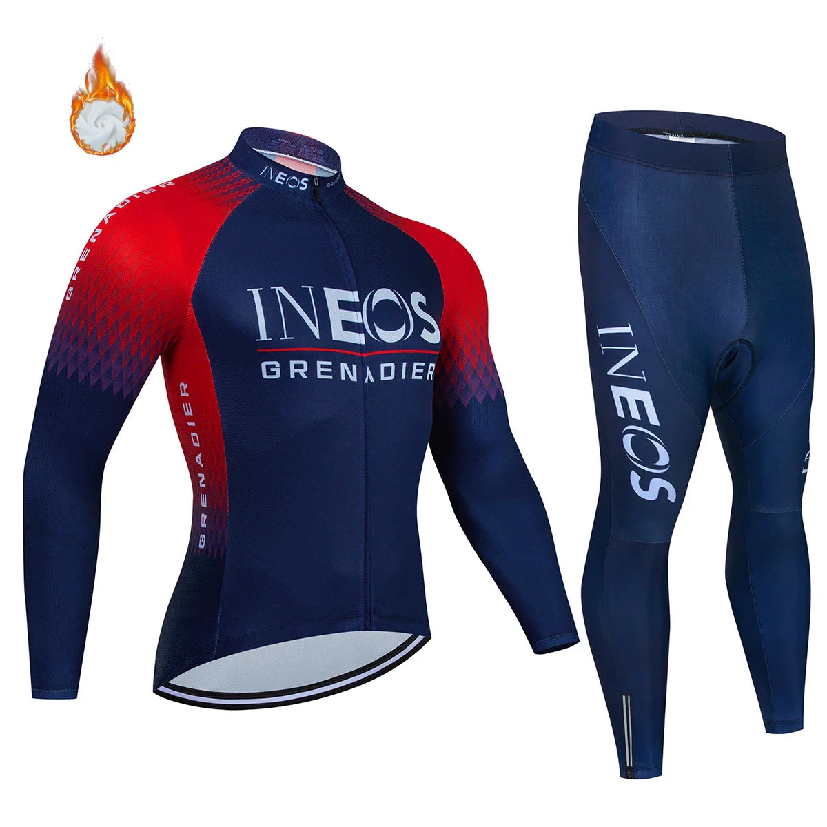 Ineos Grenadier Pro Team Tricuta Cycling Man 2022 Men's Bicycle Clothing Gel Clothes Jacket Bib Jersey Set Winter fleece Suit
