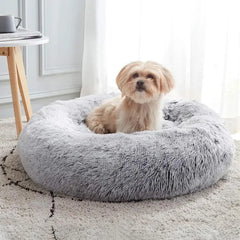 Round Pet Nest Bed House Soft Long Plush Dog Bed for Dogs Basket Pet Products