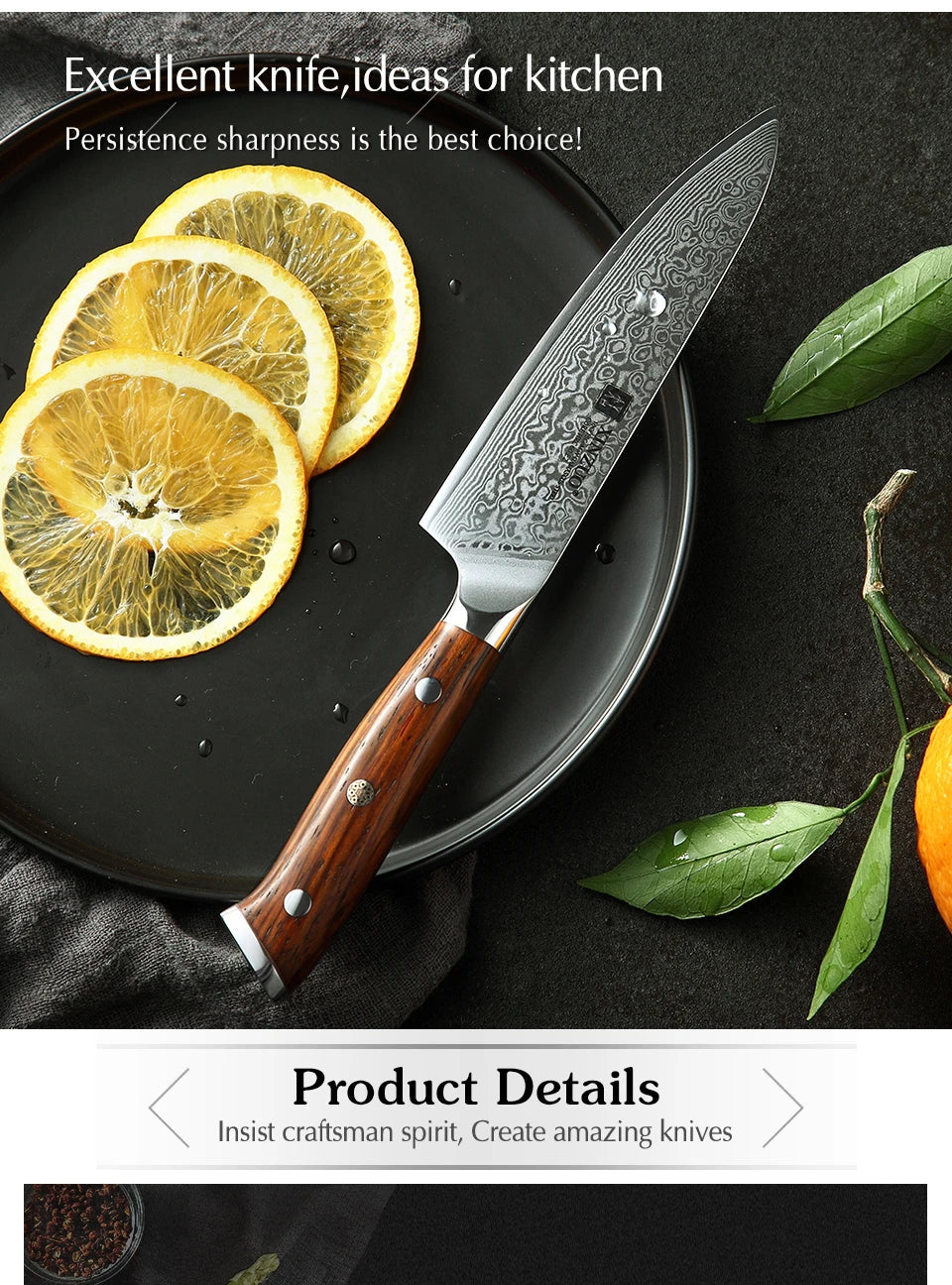 1-10 PCS Kitchen Knife 67 Layers Damascus Steel Chef Slicing Utility Paring Knife