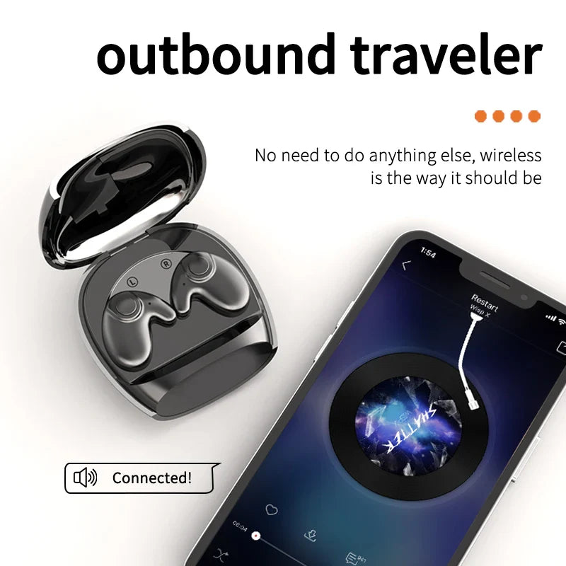 Wireless Sports Bluetooth Headphones Highend Tws Dual Ear Sleep In Ear Md538 Mini Painless Call Noise Cancelling Thin Headphones