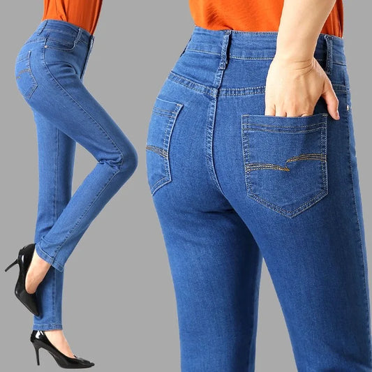 Oversize 36 Spring Summer Mom Jeans Vintage High Waist Women Denim Pants