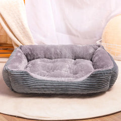 Plush Dog Bed Rectangle Kennel Cat Puppy Sofa Bed Pet House Winter Warm Beds