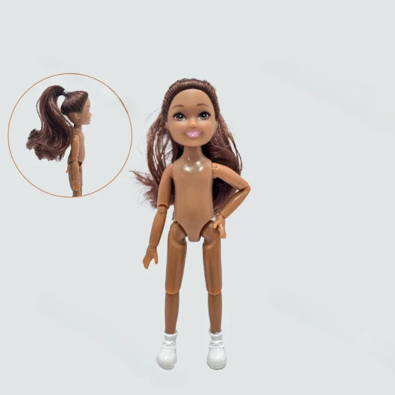 5-inch Little Doll Tan Skin 14.5cm Height Girl Dress Up Toy for Children Girls