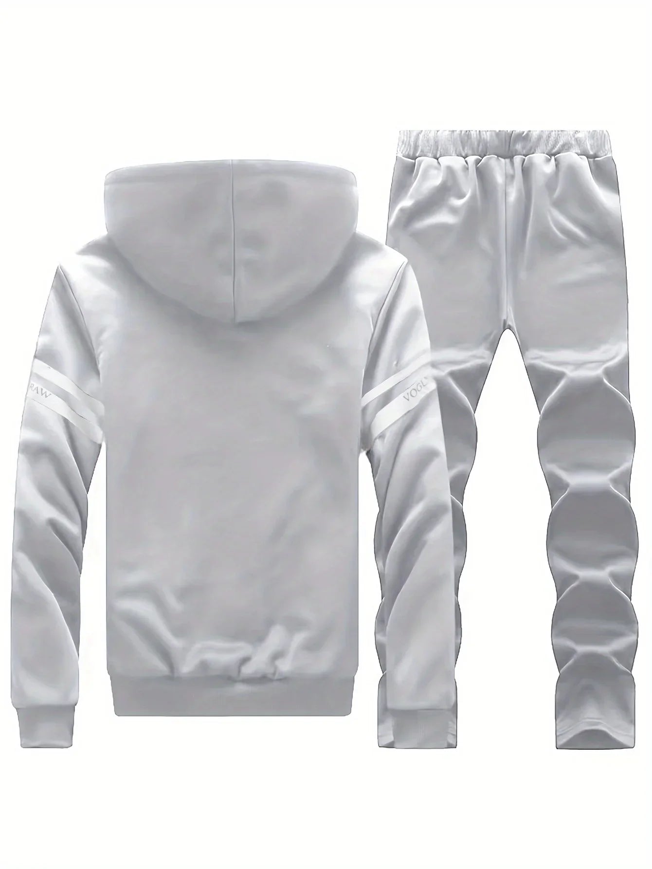 Men's autumn and winter sports and leisure suit set with fleece hoodie, men's autumn and winter thick oversized hooded jacket, t