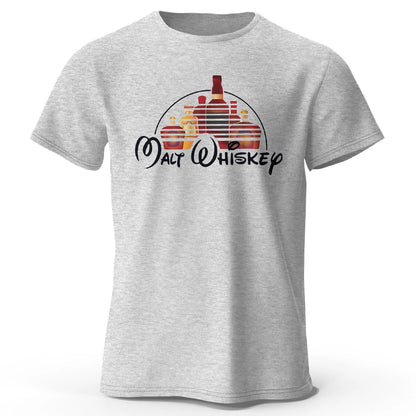 Men's Malt Whiskey Printed T-Shirt 100% Cotton Oversized Funny Graphic Tees for Men Women Summer Tops