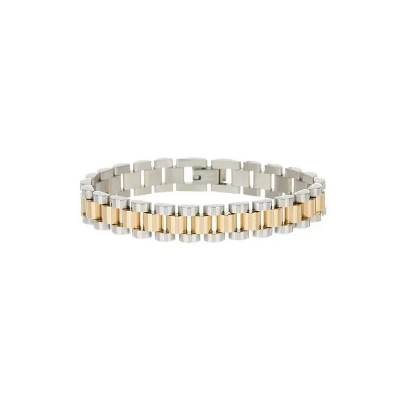 Joolim Jewelry Wholesale Waterproof&No Fade Fashion Chunky Watchband Adjustable Stainless Steel Bracelet High End PVD for Women