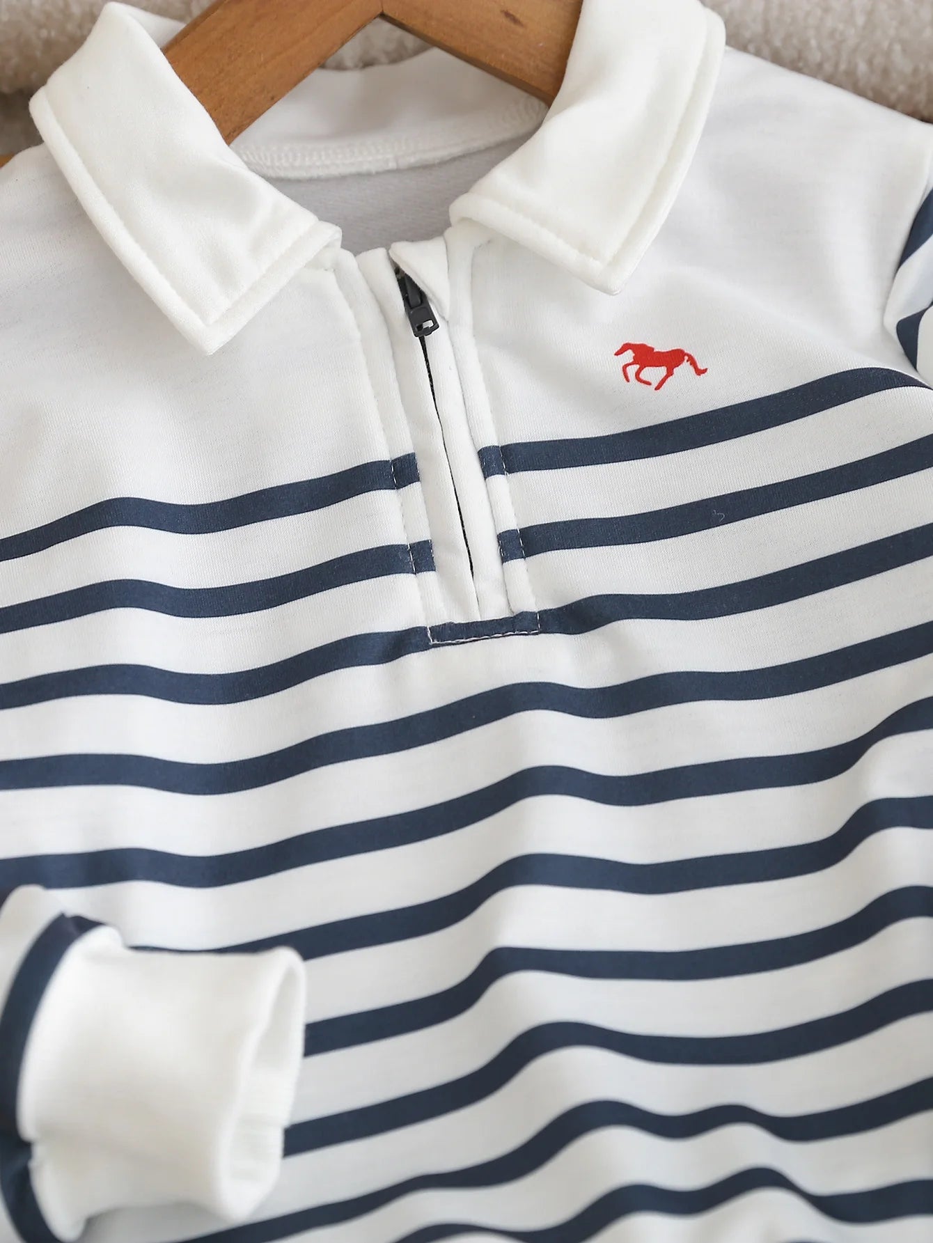 A Classic And Fashionable Two-Piece Set For Boys In Autumn And Winter, Featuring A Lapel Striped Top And Corduroy Trousers