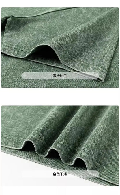 Custom Your LOGO Hip Hop Streetwear Men 100% Cotton T-shirts Oversized Washed Top Tee Unisex Summer Retro Brand Personalized