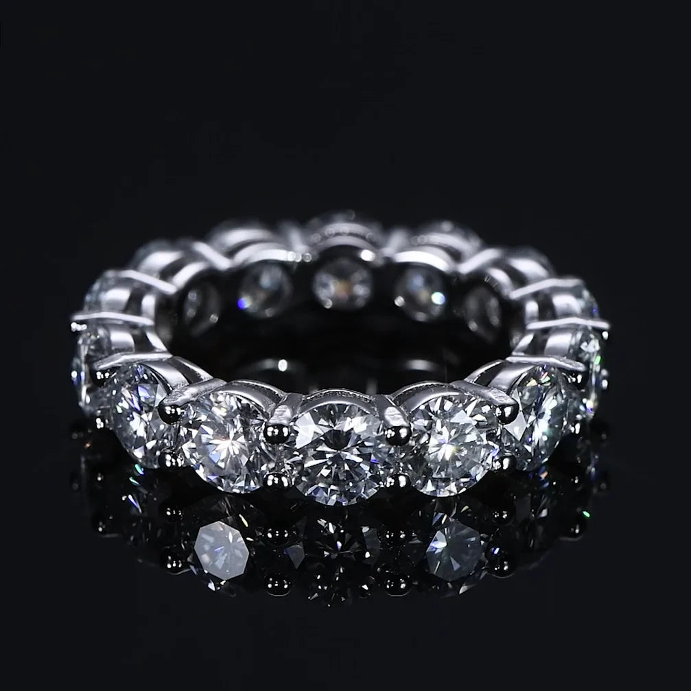 5mm 3mm Moissanite Full Eternity Ring for Women Men Real Silver 925 Sterling Wedding Engagement Band Fine Jewelry & Certificate