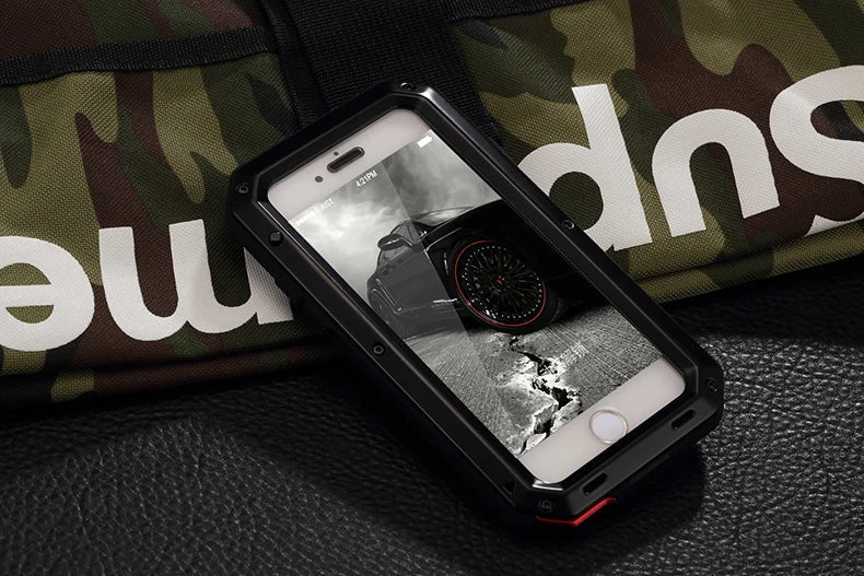 Heavy Duty Protection Armor Metal Phone Case for iPhone 17 16 15 14 13 12 11 Pro XS MAX SE XR X 6 7 Aluminum Shockproof Cover