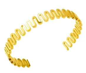 Bamboo Beads Punk Gold Plated Bangle for Women Men Trendy Stainless Steel Metal Bracelets Geometric Round Bead Jewelry Accessory