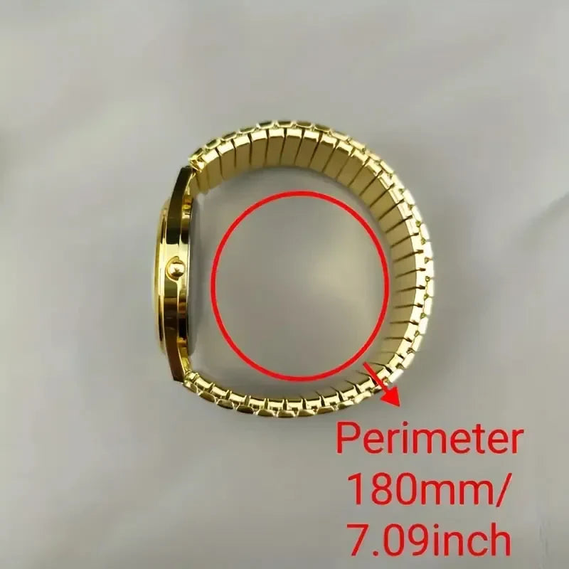 1pcs Vintage round pointer quartz watch classic analog elastic band watch for ladies