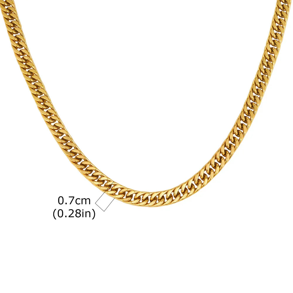 Vnox 3/5/7/9mm Thick Cuban Chain Necklaces for Men Women,Simple Miami Curb Links Collar,Waterproof Stainless Steel Unisex Chain