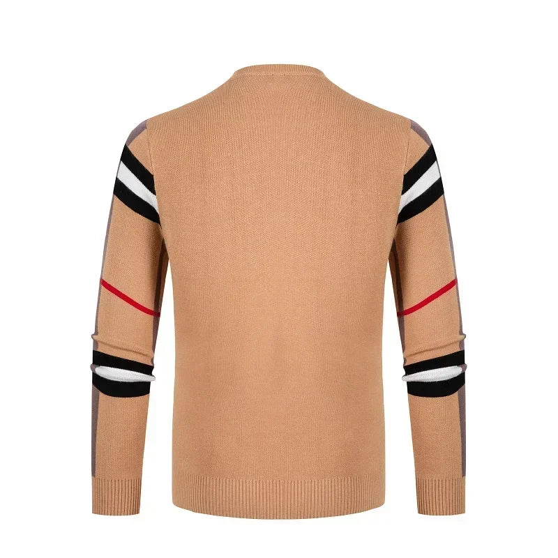 Men's Sweater Knitted Pullover 2024 Autumn/Winter Soft Warm Striped Men Clothing