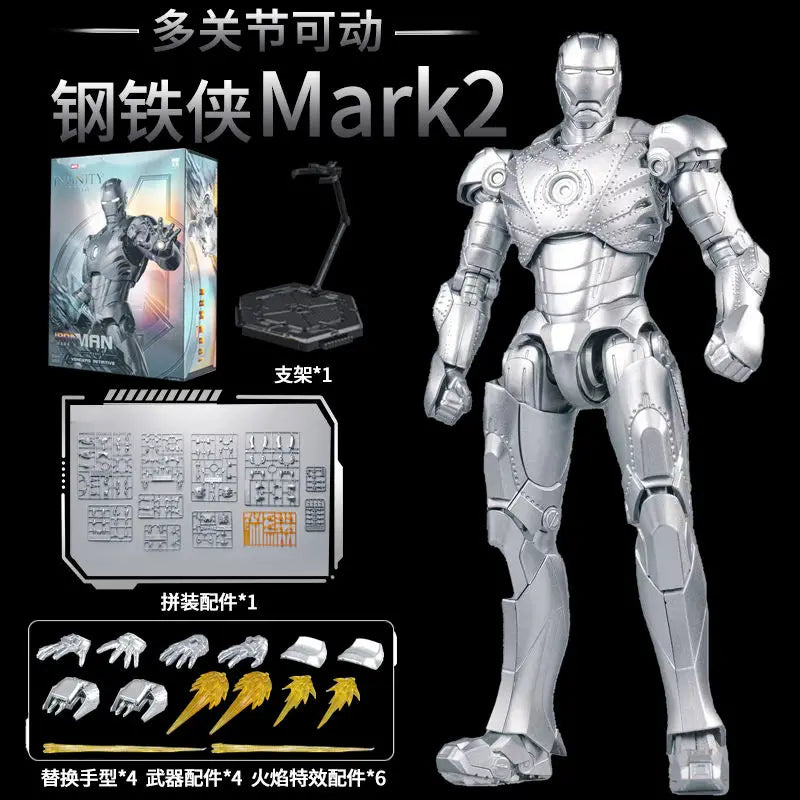 Original FondJoy Iron Man MK42 MK43 MK46MK5 MK6 MK7 DIY Toy Action Figure Tony Stark Legend Collection Anime Model Kids Gift