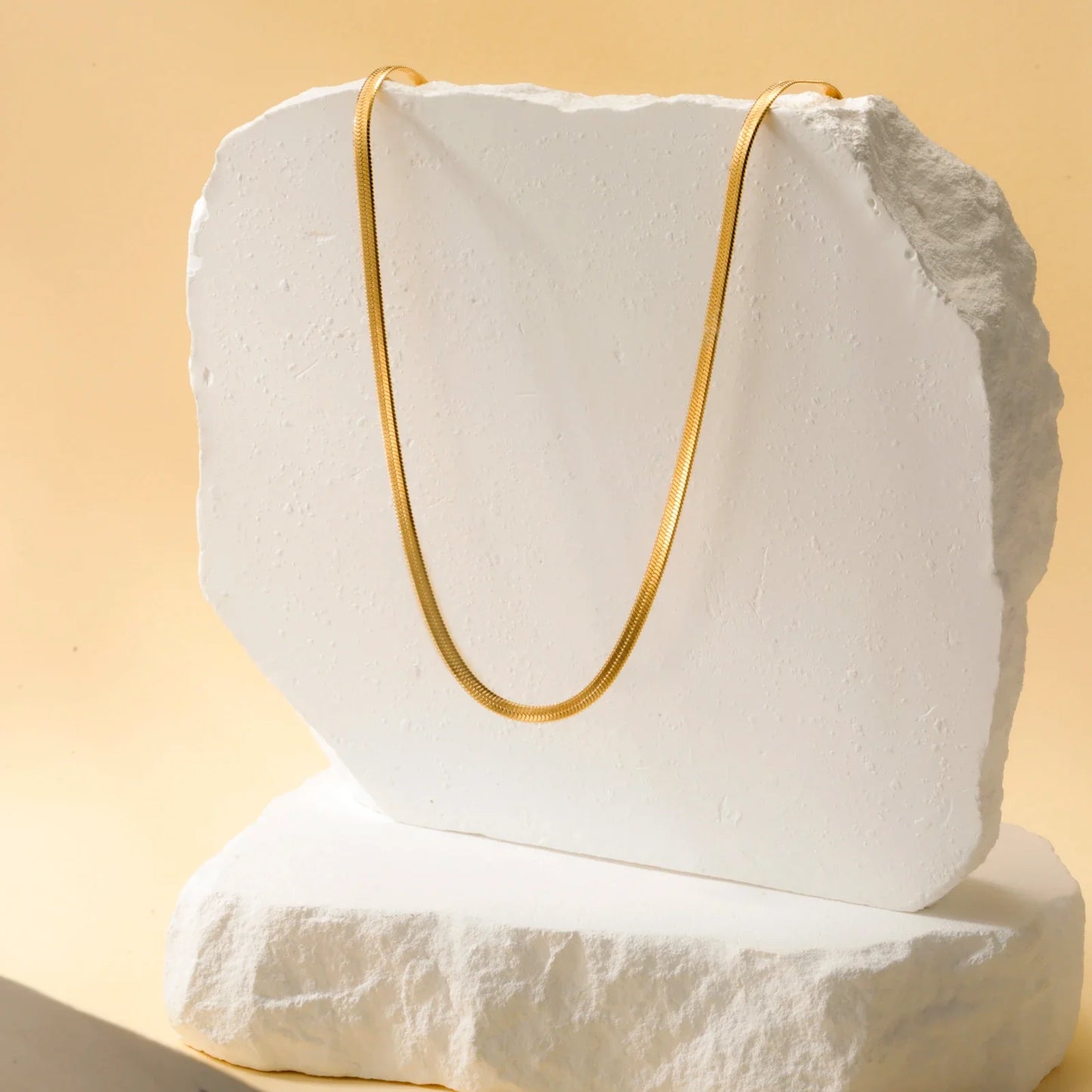 Skyrim Stainless Steel Gold Color Chain Necklace Women Minimalist Cuban Paperclip Twisted Snake Chain Fashion Jewelry Wholesale