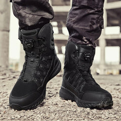 Men Military Boots Tactical Combat Boots Men Outdoor All-match Ankle Boots Work Safty Shoe for Men Casual Waterproof Hiking Shoe