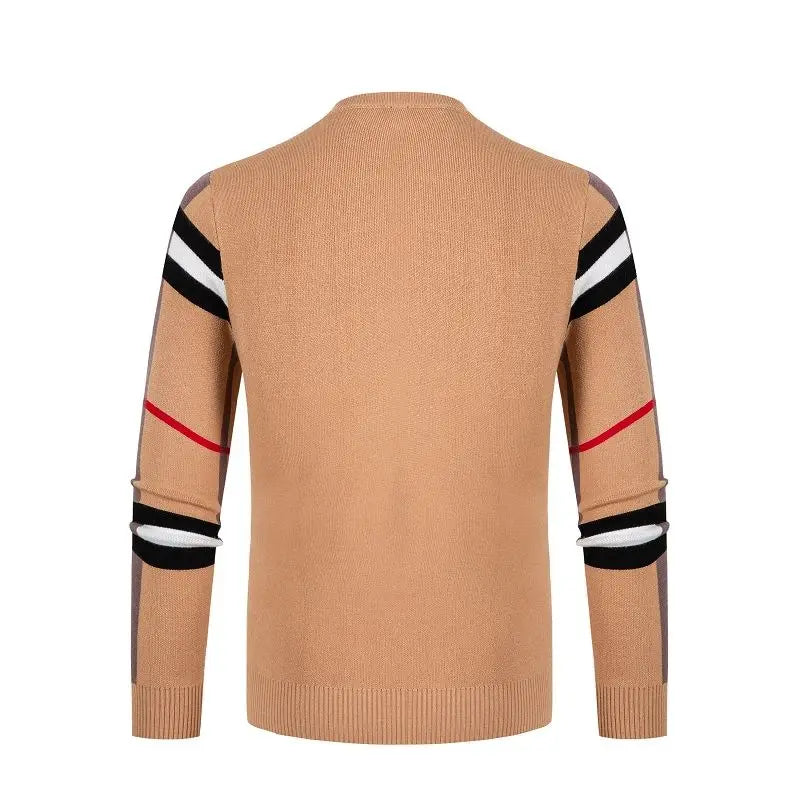 Autumn/Winter Fashion Luxury Men's Classic Casual Stripe Checkered Pullover