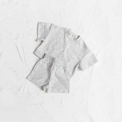 Toddler Kids Baby Boy Summer Casual Clothes Sets Solid Short Sleeve T-shirt Tops Pants Outfit Boys Clothes 2Pcs Set Girl Clothes