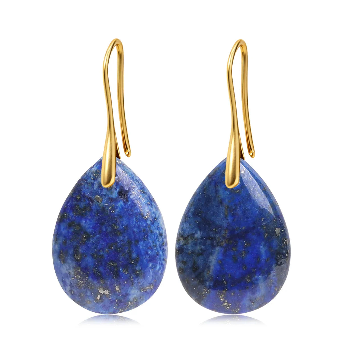 Natural Stone Pendant Women's Teardrop Earrings Elegant Gem Jewelry Creative Gift Black Obsidian Amethyst Rose Quartz Earrings