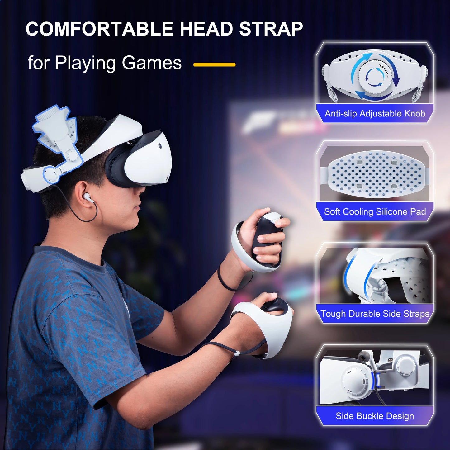 Adjustable Head Strap for SONY PS VR2 VR Glasses Retractable Headset Stand for PlayStation VR2 Expansion Accessories