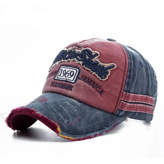 2025 High Quality Washed cowboy letters Cotton Cap For Men Women Adjustable Autdoor Sun protection hat Rock Shark Baseball Caps