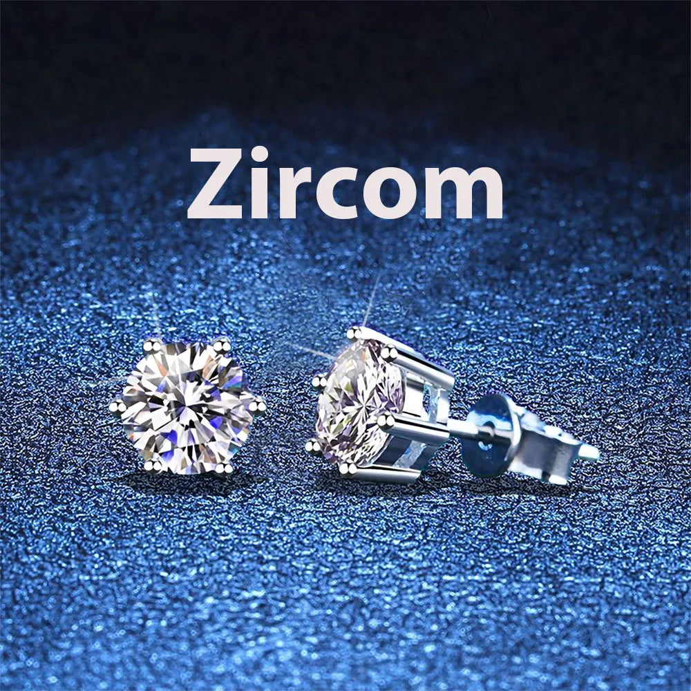 2ct 8mm Moissanite Earrings for Women Lab Grown Diamond Ear Studs 925 Sterling Silver Fine Jewelry Gift