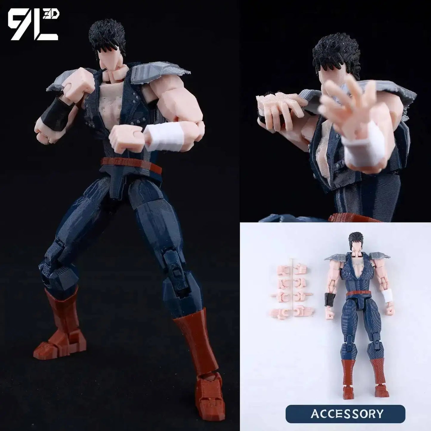 9L3D Printed Demon Slayer AKAZA Tanjiro Kamado Lucky Dummy 13 Movable Shapeshift Action Figures Mannequin Toys for Anime Fans